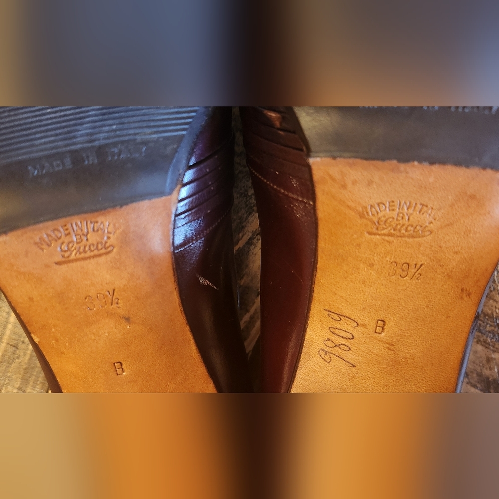 Vintage Gucci Made in Italy Brown Pumps Size 39.5 - Picture 11 of 14